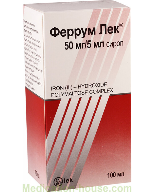 Ferrum Lek syrup 50mg/5ml 100ml